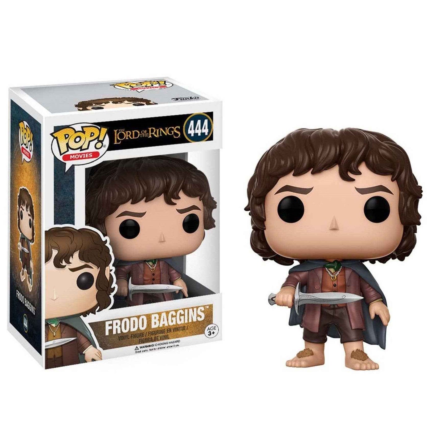 Figurine Funko Pop! Movies Le Seigneur des Anneaux - Frodon Sacquet par Fundom, représentant le courageux Hobbit portant l'Anneau Unique, un incontournable pour les fans de la saga.