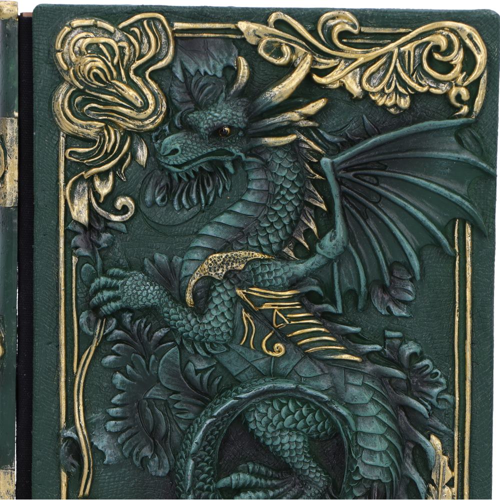 Vue immersive du Grimoire du Dragon, un carnet de notes inspiré de la fantasy, par Nemesis Now.
