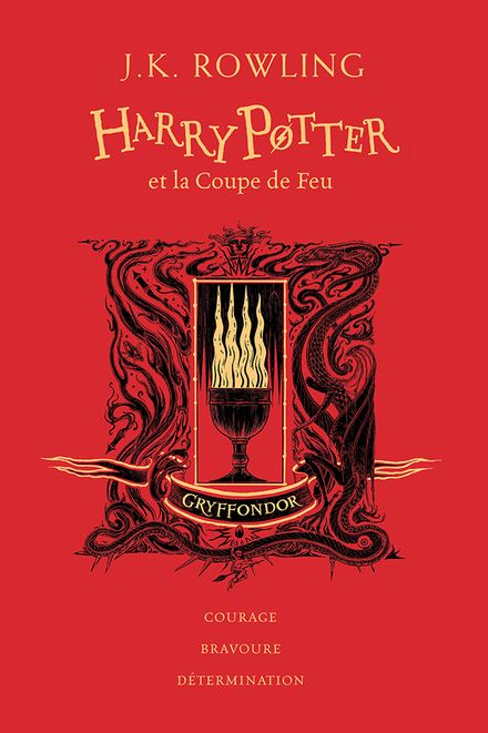 Édition collector de Harry Potter Tome 4 : Harry Potter et la Coupe de Feu (Gryffondor) par SFL, une couverture rouge et or éclatante représentant les armoiries de Gryffondor, plongée dans l'univers fascinant de Poudlard.