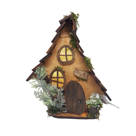 Lampe de maison de fée, maison en bois avec lumière, lumière tamisée décorative, maison en bois, décoration intérieure LED, lampe de livre de contes, cabane