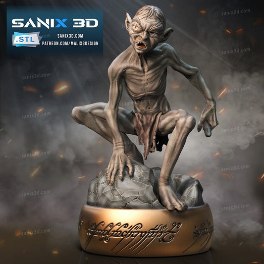 Figurine Gollum Seigneur des Anneaux - Sculpture Artisanale de Haute Qualité
