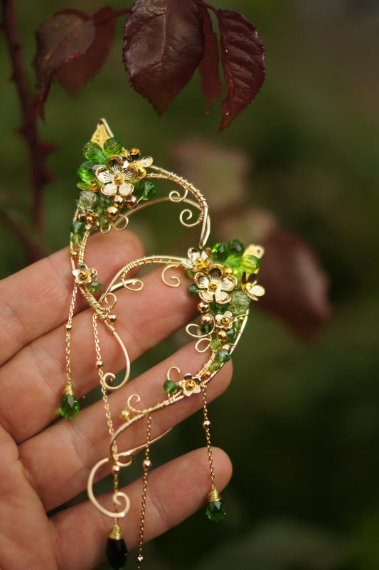 Oreilles d’elfe des forêts (la paire). Boucles d’oreilles, oreilles d’elfe, décoration fantaisie cosplay pour oreilles.