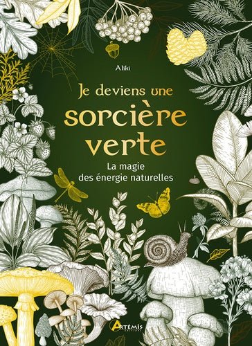 Couverture captivante du livre 'Je deviens une sorcière verte. La magie des énergies naturelles' publié par SFL, illustrée en vert, inspirant une connexion profonde avec la nature et la sorcellerie verte.