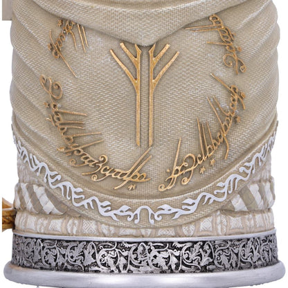 Chope Gandalf le Blanc de 15cm par Nemesis Now, représentant le sorcier emblématique du Seigneur des Anneaux avec sa cape majestueuse et son bâton.