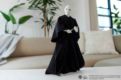 Image captivante de la poupée Lord Voldemort de Mattel - Réf : HTM15, mettant en avant son allure sombre et sa baguette magique, à retrouver chez Ankorstore.