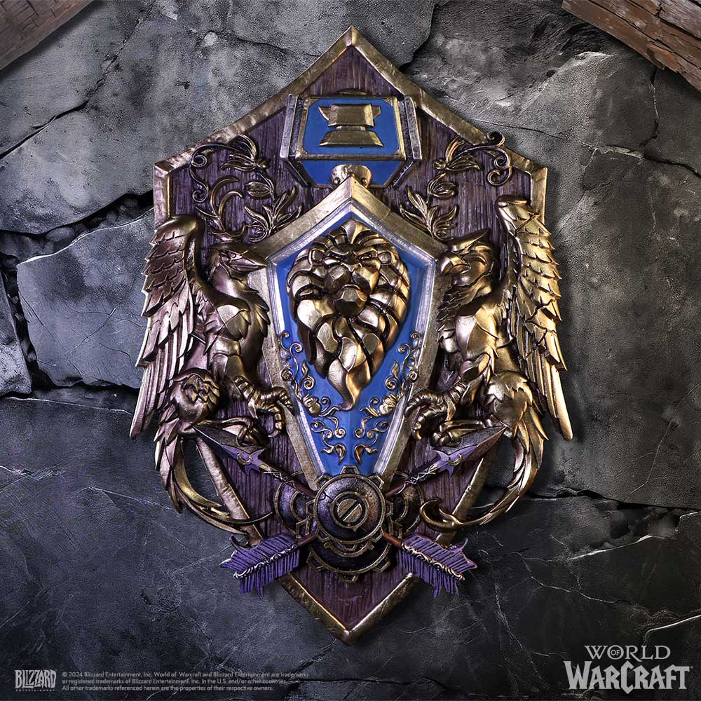 Plaque murale World of Warcraft Alliance 30cm de Nemesis Now, symbole puissant d'unité et d'honneur avec un design captivant comprenant le blason emblématique de l'Alliance.