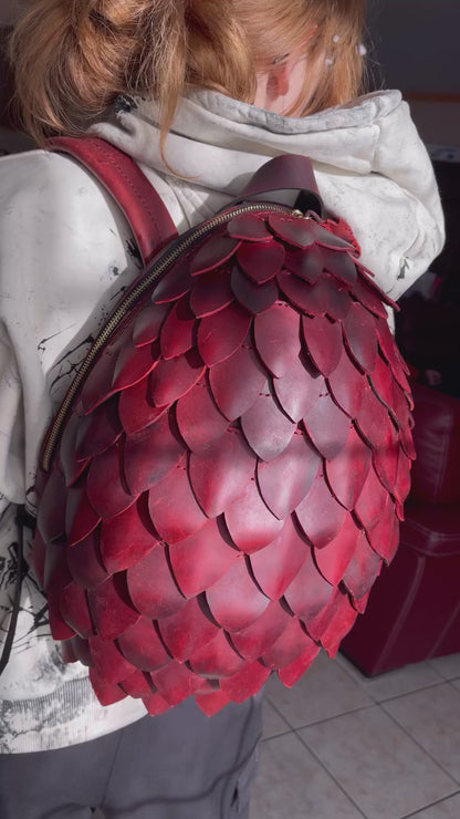 Sac à dos œuf de Dragon en cuir véritable
