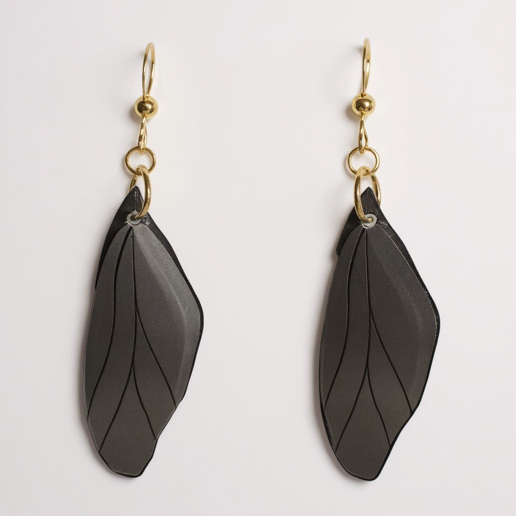 Boucles d'oreilles - Aile de fée, un accessoire poétique fabriqué à la main, en acier inoxydable argenté, parfait pour toute occasion.
