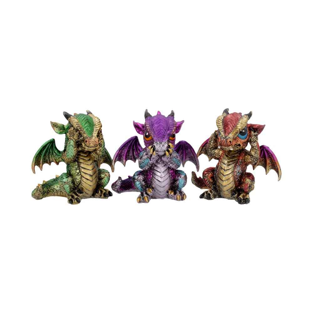 Figurine dragon fascinante de Trois Wiselings, créée par Nemesis Now, parfaite pour les passionnés de fantasy et de décor magique.
