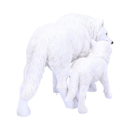 Figurine du loups Descendants d’hiver 27,5 cm de Nemesis Now - Une œuvre d'art en résine premium illustrant la robustesse et la douceur de la nature.
