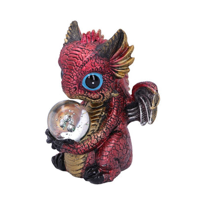 Vue rapprochée de la Figurine du Dragon Orbe 10,8 cm, mettant en valeur les détails minutieux et la magie authentique.