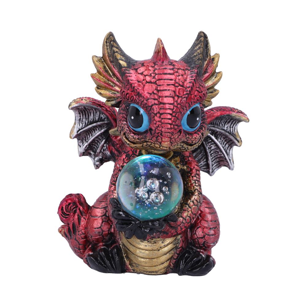 Figurine du Dragon Orbe 10,8 cm en résine peinte à la main, un gardien mythique du monde fantastique.