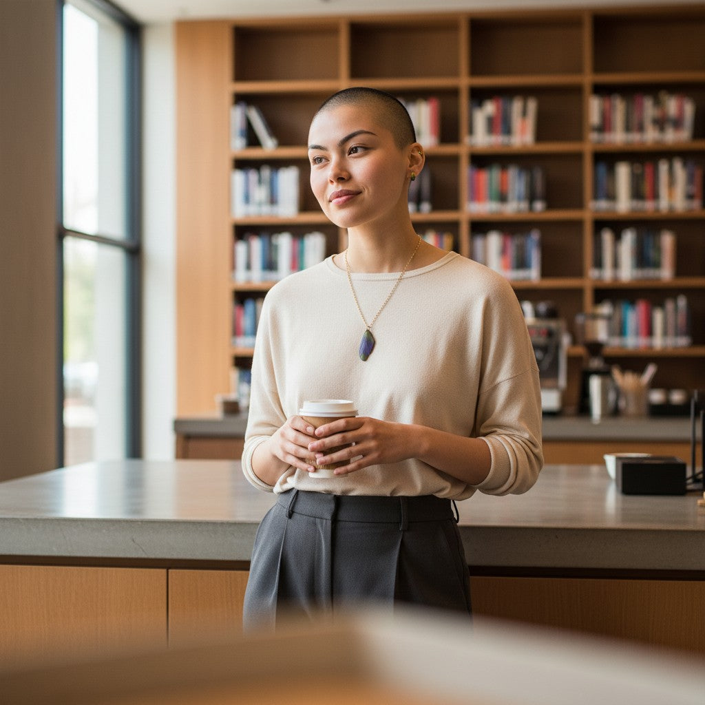 Zoom sur le pendentif Aile de fée, mettant en valeur ses détails délicats et son allure magique, un bijou fait main.
