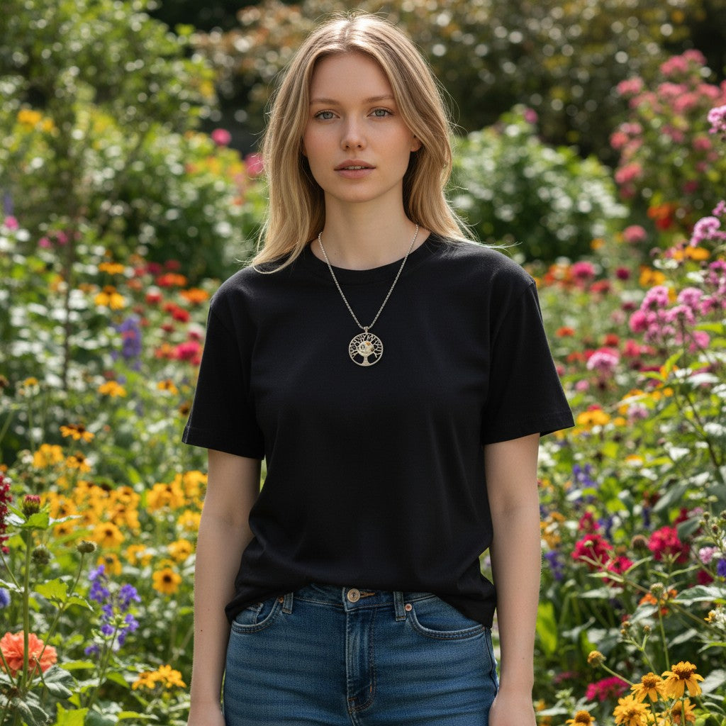 Chaîne en acier inoxydable de qualité du Collier pendentif Arbre de vie, ajoutant confort et style, conçu avec passion par Les Lubies Fleuries.