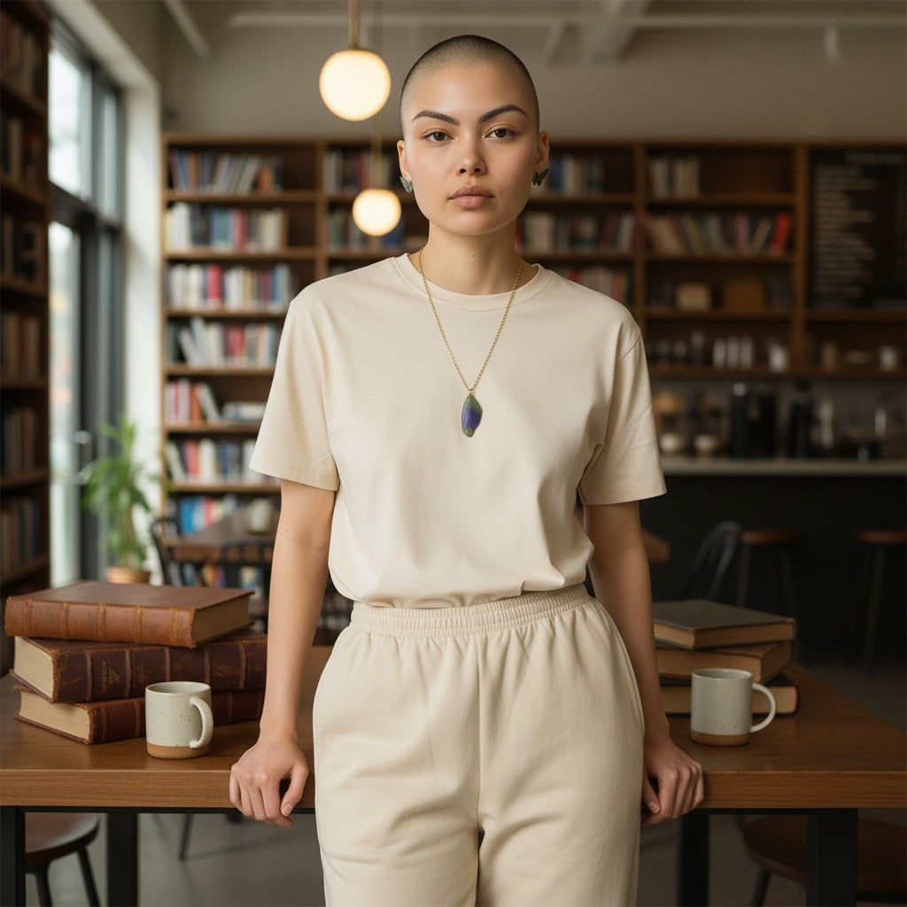 Collier pendentif Aile de fée, bijou artisanal unique en forme d'aile stylisée, fait à la main, apportant une touche de magie et de délicatesse.